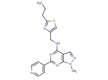 1-methyl-N-[(2-propyl-1,3-thiazol-4-yl)methyl]-6-pyridin-4-yl-1H-pyrazolo[3,4-d]pyrimidin-4-amine