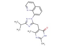 5-[(3-isopropyl-1-quinolin-8-yl-1H-1,2,4-triazol-5-yl)methyl]-2,6-dimethylpyrimidin-4(3H)-one