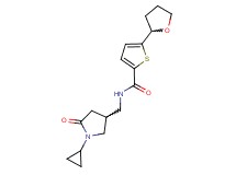 N-[(1-cyclopropyl-5-oxo-3-pyrrolidinyl)methyl]-5-(tetrahydro-2-furanyl)-2-thiophenecarboxamide