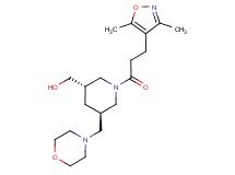 [(3S*,5R*)-1-[3-(3,5-dimethylisoxazol-4-yl)propanoyl]-5-(morpholin-4-ylmethyl)piperidin-3-yl]methanol