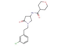N-{1-[2-(3-chlorophenyl)ethyl]-5-oxo-3-pyrrolidinyl}tetrahydro-2H-pyran-4-carboxamide
