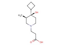 3-[(3R*,4R*)-4-cyclobutyl-4-hydroxy-3-methyl-1-piperidinyl]propanoic acid