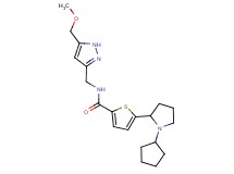 5-(1-cyclopentyl-2-pyrrolidinyl)-N-{[5-(methoxymethyl)-1H-pyrazol-3-yl]methyl}-2-thiophenecarboxamide