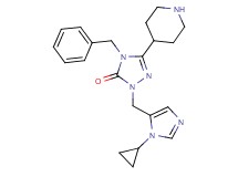 4-benzyl-2-[(1-cyclopropyl-1H-imidazol-5-yl)methyl]-5-(4-piperidinyl)-2,4-dihydro-3H-1,2,4-triazol-3-one dihydrochloride