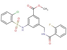 methyl 3-{[(2-chlorophenyl)sulfonyl]amino}-5-{[(2-fluorobenzoyl)amino]methyl}benzoate