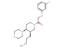 3-{(3R*,4S*)-1-[(3-fluorophenoxy)acetyl]-4-morpholin-4-ylpiperidin-3-yl}propan-1-ol