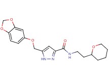 5-[(1,3-benzodioxol-5-yloxy)methyl]-N-[2-(tetrahydro-2H-pyran-2-yl)ethyl]-1H-pyrazole-3-carboxamide