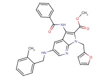 methyl 3-(benzoylamino)-1-(2-furylmethyl)-5-[(2-methylbenzyl)amino]-1H-pyrrolo[2,3-b]pyridine-2-carboxylate