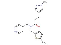 3-(1-methyl-1H-pyrazol-4-yl)-N-[(5-methyl-2-thienyl)methyl]-N-(pyridin-4-ylmethyl)propanamide