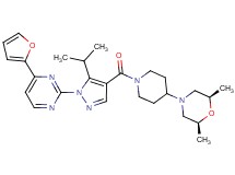 (2R*,6S*)-4-[1-({1-[4-(2-furyl)-2-pyrimidinyl]-5-isopropyl-1H-pyrazol-4-yl}carbonyl)-4-piperidinyl]-2,6-dimethylmorpholine