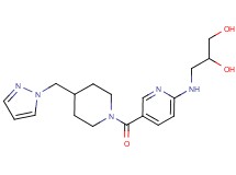 3-[(5-{[4-(1H-pyrazol-1-ylmethyl)piperidin-1-yl]carbonyl}pyridin-2-yl)amino]propane-1,2-diol
