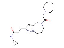3-[5-(1-azepanylacetyl)-5,6,7,8-tetrahydro-4H-pyrazolo[1,5-a][1,4]diazepin-2-yl]-N-cyclopropylpropanamide