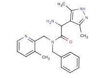 2-amino-N-benzyl-2-(3,5-dimethyl-1H-pyrazol-4-yl)-N-[(3-methylpyridin-2-yl)methyl]acetamide