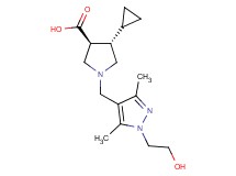 (3S*,4S*)-4-cyclopropyl-1-{[1-(2-hydroxyethyl)-3,5-dimethyl-1H-pyrazol-4-yl]methyl}-3-pyrrolidinecarboxylic acid
