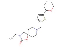 3-ethyl-8-{[5-(tetrahydro-2H-pyran-2-yl)-2-thienyl]methyl}-1-oxa-3,8-diazaspiro[4.5]decan-2-one