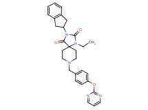 3-(2,3-dihydro-1H-inden-2-yl)-1-ethyl-8-[4-(2-pyrimidinyloxy)benzyl]-1,3,8-triazaspiro[4.5]decane-2,4-dione