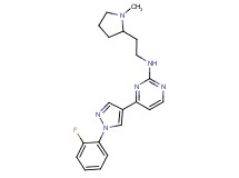 4-[1-(2-fluorophenyl)-1H-pyrazol-4-yl]-N-[2-(1-methyl-2-pyrrolidinyl)ethyl]-2-pyrimidinamine trifluoroacetate