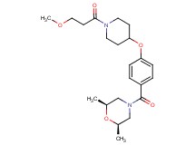 (2R*,6S*)-4-(4-{[1-(3-methoxypropanoyl)-4-piperidinyl]oxy}benzoyl)-2,6-dimethylmorpholine