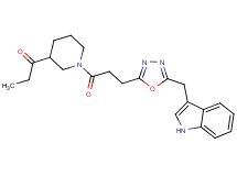 1-(1-{3-[5-(1H-indol-3-ylmethyl)-1,3,4-oxadiazol-2-yl]propanoyl}-3-piperidinyl)-1-propanone