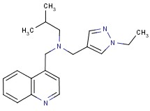 N-[(1-ethyl-1H-pyrazol-4-yl)methyl]-2-methyl-N-(quinolin-4-ylmethyl)propan-1-amine