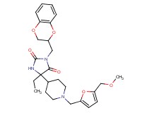3-(2,3-dihydro-1,4-benzodioxin-2-ylmethyl)-5-ethyl-5-(1-{[5-(methoxymethyl)-2-furyl]methyl}-4-piperidinyl)-2,4-imidazolidinedione