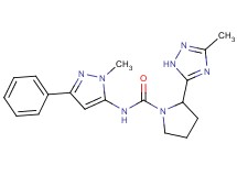 N-(1-methyl-3-phenyl-1H-pyrazol-5-yl)-2-(3-methyl-1H-1,2,4-triazol-5-yl)pyrrolidine-1-carboxamide
