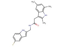 N-[(5-fluoro-1H-indol-2-yl)methyl]-2-(2,5,7-trimethyl-1H-indol-3-yl)acetamide