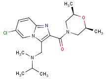 N-[(6-chloro-2-{[(2R*,6S*)-2,6-dimethylmorpholin-4-yl]carbonyl}imidazo[1,2-a]pyridin-3-yl)methyl]-N-methylpropan-2-amine