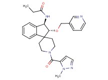 N-[(2R*,3R*)-1'-[(1-methyl-1H-pyrazol-5-yl)carbonyl]-2-(3-pyridinylmethoxy)-2,3-dihydrospiro[indene-1,4'-piperidin]-3-yl]propanamide