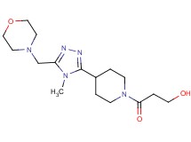3-{4-[4-methyl-5-(morpholin-4-ylmethyl)-4H-1,2,4-triazol-3-yl]piperidin-1-yl}-3-oxopropan-1-ol