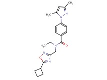 N-[(5-cyclobutyl-1,2,4-oxadiazol-3-yl)methyl]-4-(3,5-dimethyl-1H-pyrazol-1-yl)-N-ethylbenzamide