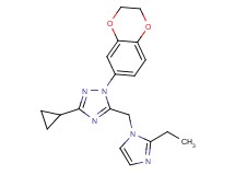 3-cyclopropyl-1-(2,3-dihydro-1,4-benzodioxin-6-yl)-5-[(2-ethyl-1H-imidazol-1-yl)methyl]-1H-1,2,4-triazole