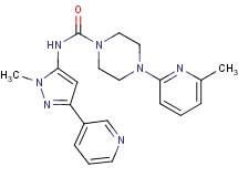 4-(6-methylpyridin-2-yl)-N-(1-methyl-3-pyridin-3-yl-1H-pyrazol-5-yl)piperazine-1-carboxamide