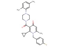 2-cyclopropyl-3-{[4-(2,5-dimethylphenyl)-1-piperazinyl]carbonyl}-1-(4-fluorobenzyl)-6-methyl-4(1H)-pyridinone