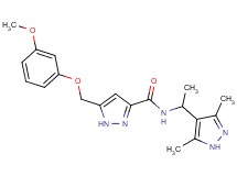 N-[1-(3,5-dimethyl-1H-pyrazol-4-yl)ethyl]-5-[(3-methoxyphenoxy)methyl]-1H-pyrazole-3-carboxamide