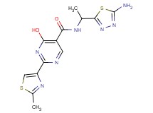 N-[1-(5-amino-1,3,4-thiadiazol-2-yl)ethyl]-4-hydroxy-2-(2-methyl-1,3-thiazol-4-yl)pyrimidine-5-carboxamide