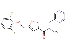 5-[(2,6-difluorophenoxy)methyl]-N-methyl-N-(pyrazin-2-ylmethyl)isoxazole-3-carboxamide