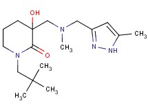 1-(2,2-dimethylpropyl)-3-hydroxy-3-({methyl[(5-methyl-1H-pyrazol-3-yl)methyl]amino}methyl)-2-piperidinone