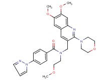 N-{[6,7-dimethoxy-2-(4-morpholinyl)-3-quinolinyl]methyl}-N-(2-methoxyethyl)-4-(1H-pyrazol-1-yl)benzamide