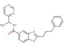 2-(3-phenylpropyl)-N-[1-(4-pyrimidinyl)ethyl]-1,3-benzoxazole-5-carboxamide