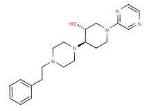 (3R*,4R*)-4-[4-(2-phenylethyl)-1-piperazinyl]-1-(2-pyrazinyl)-3-piperidinol
