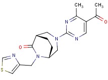 (1S*,5R*)-3-(5-acetyl-4-methylpyrimidin-2-yl)-6-(1,3-thiazol-4-ylmethyl)-3,6-diazabicyclo[3.2.2]nonan-7-one