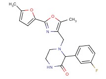 3-(3-fluorophenyl)-4-{[5-methyl-2-(5-methyl-2-furyl)-1,3-oxazol-4-yl]methyl}-2-piperazinone