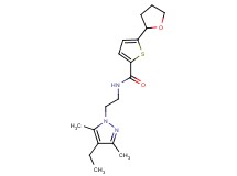 N-[2-(4-ethyl-3,5-dimethyl-1H-pyrazol-1-yl)ethyl]-5-(tetrahydro-2-furanyl)-2-thiophenecarboxamide