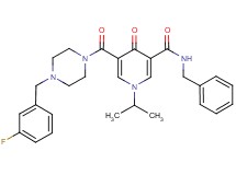N-benzyl-5-{[4-(3-fluorobenzyl)-1-piperazinyl]carbonyl}-1-isopropyl-4-oxo-1,4-dihydro-3-pyridinecarboxamide
