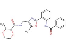 N-({2-[2-(benzoylamino)phenyl]-5-methyl-1,3-oxazol-4-yl}methyl)-3-methyl-5,6-dihydro-1,4-dioxine-2-carboxamide