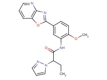 N-(2-methoxy-5-[1,3]oxazolo[4,5-b]pyridin-2-ylphenyl)-2-(1H-pyrazol-1-yl)butanamide