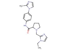 1-[(1-ethyl-1H-imidazol-2-yl)methyl]-N-[4-(2-methyl-1H-imidazol-1-yl)phenyl]prolinamide