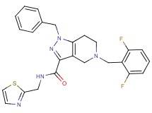 1-benzyl-5-(2,6-difluorobenzyl)-N-(1,3-thiazol-2-ylmethyl)-4,5,6,7-tetrahydro-1H-pyrazolo[4,3-c]pyridine-3-carboxamide