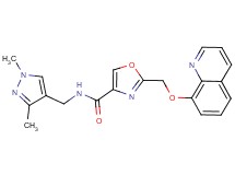 N-[(1,3-dimethyl-1H-pyrazol-4-yl)methyl]-2-[(8-quinolinyloxy)methyl]-1,3-oxazole-4-carboxamide